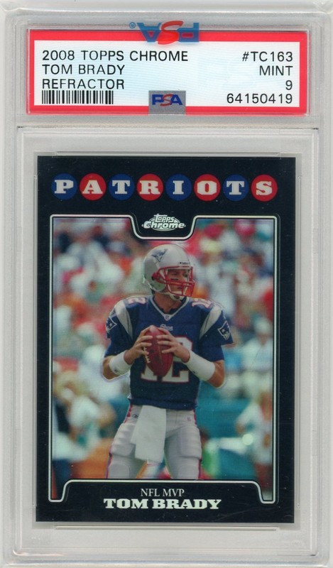 2008 Topps Chrome Refractor TOM BRADY PSA 9 #TC163