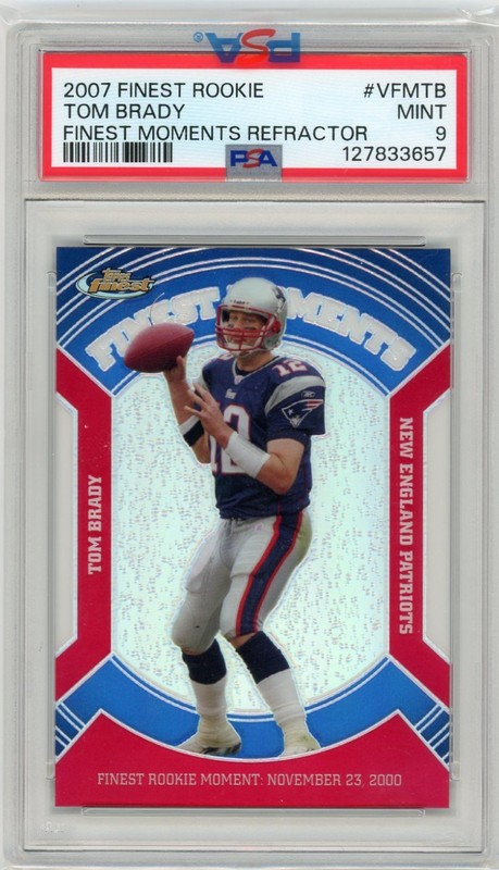 2007 Finest Rookie TOM BRADY PSA 9 Finest Moments Refractor #VFMTB