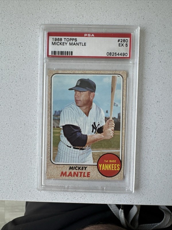 Topps 1968 Mickey Mantle #280 PSA 5 Graded Baseball Card New York Yankees