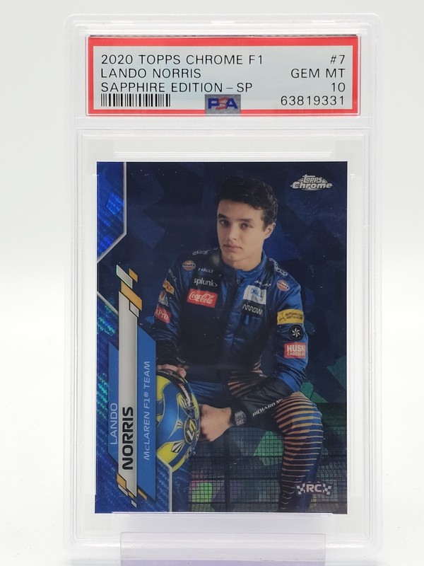 LANDO NORRIS 2020 TOPPS CHROME F1 SAPPHIRE SP ROOKIE #7 PSA 10 Q6911