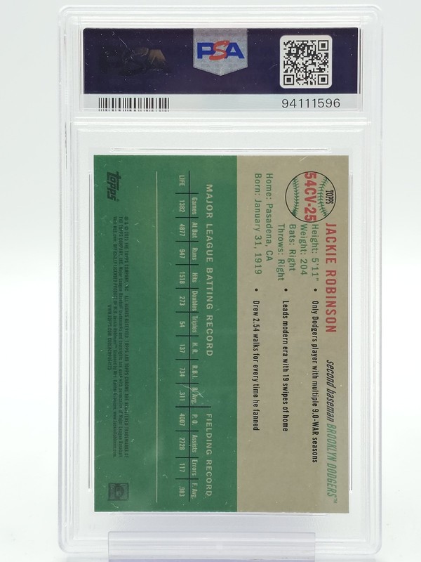 JACKIE ROBINSON 2023 TOPPS CHROME PLATINUM 1954 CITY VARIATION PSA 9 Q7213 view 2