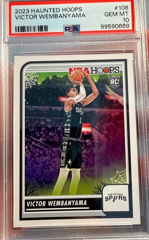Hot 2023-24 Panini Haunted Hoops #108 Victor Wembanyama Rookie Card RC PSA 10