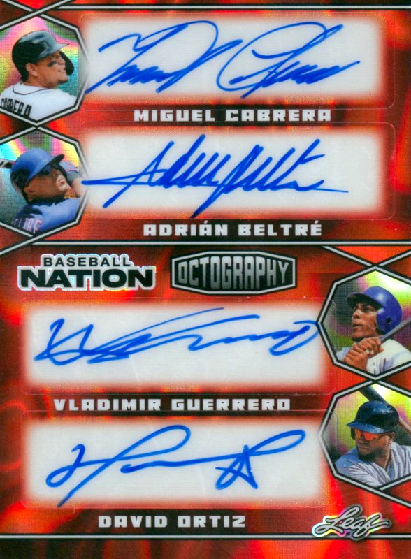 2025 Baseball Nation Octography Guerrero Ortiz Beltre Cabrera +More Auto 1/1 HOF