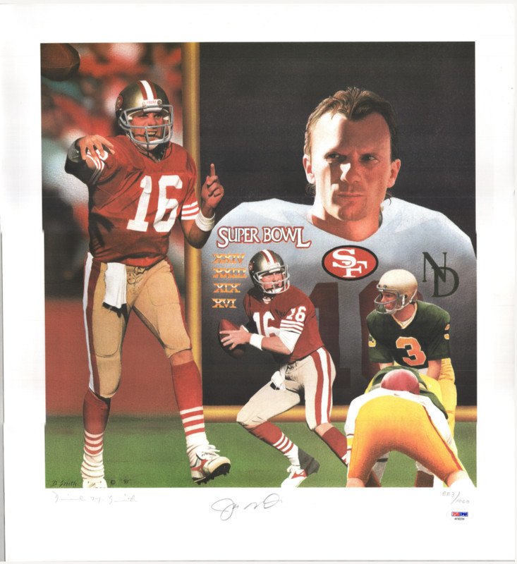 Joe Montana Autographed Signed San Francisco Lithograph Poster PSA 20910
