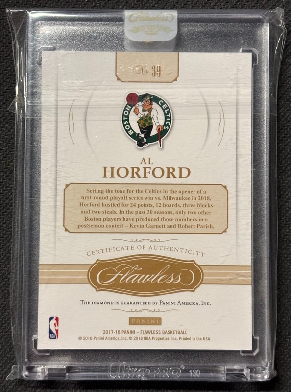 2017-18 Panini Flawless Al Horford DIAMOND ONE OF ONE 1/1 Celtics NBA view 2