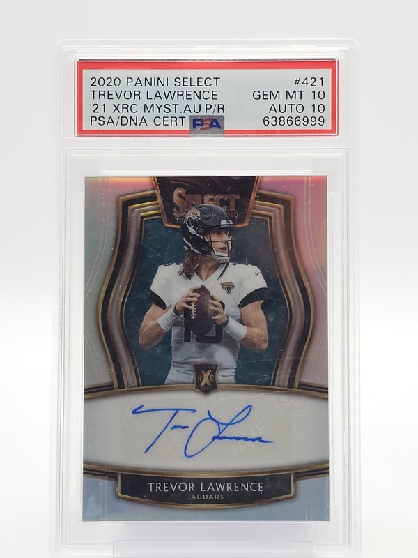 TREVOR LAWRENCE 2020 SELECT ROOKIE AUTO SILVER PRIZM /99 JAGUARS PSA 10 Q7092