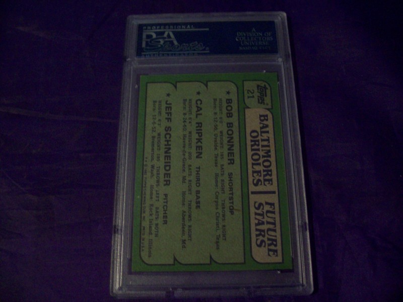 1982 TOPPS #21 ORIOLES FUTURE STARS WITH CAL RIPKEN PSA 8 view 2
