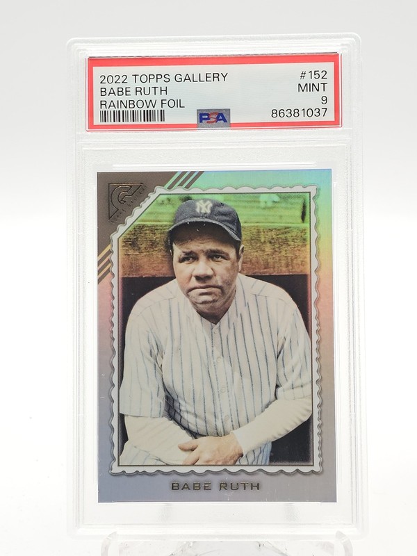BABE RUTH 2022 TOPPS GALLERY RAINBOW FOIL #152 YANKEES PSA 9 Q4444