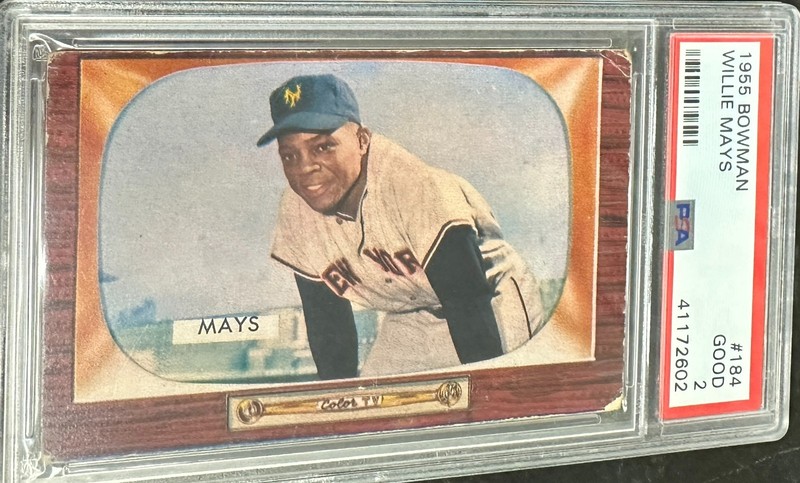 1955 BOWMAN #184 WILLIE MAYS PSA 2