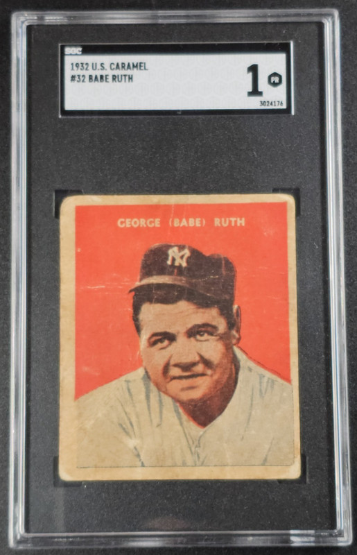 BABE RUTH 1932 U.S. CARAMEL #32 YANKEES SGC 1 PR BASEBALL MLB