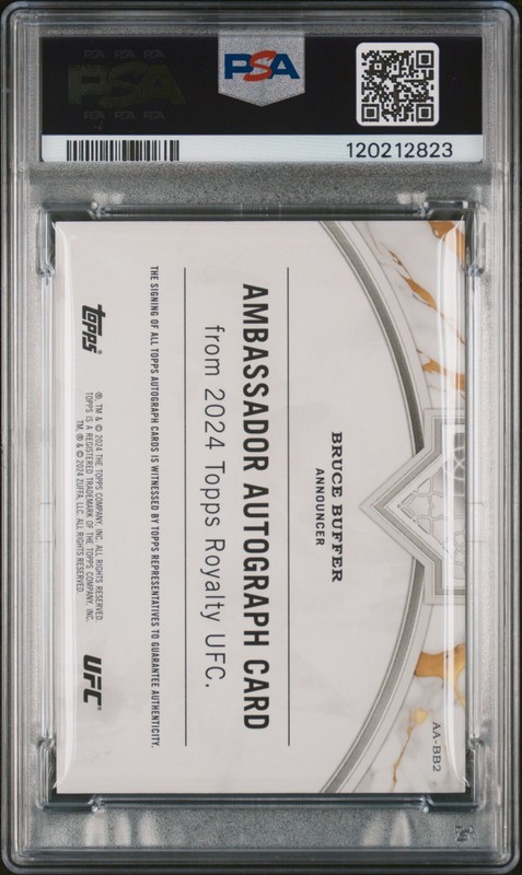 2024 Topps Royalty UFC #AA-BB2 Bryce Buffer Ambassador Auto Green /2 PSA MINT 9 view 2