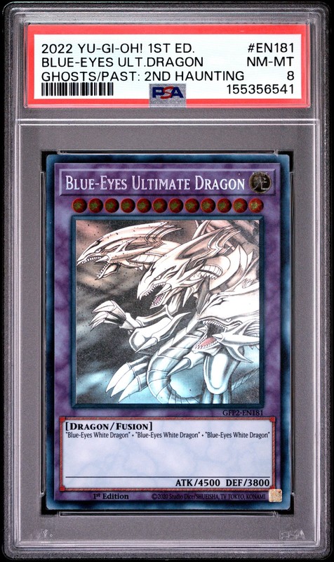 Blue Eyes Ultimate Dragon GFP2-EN181 Ghost Rare 1st Edition Yugioh PSA 8 *541