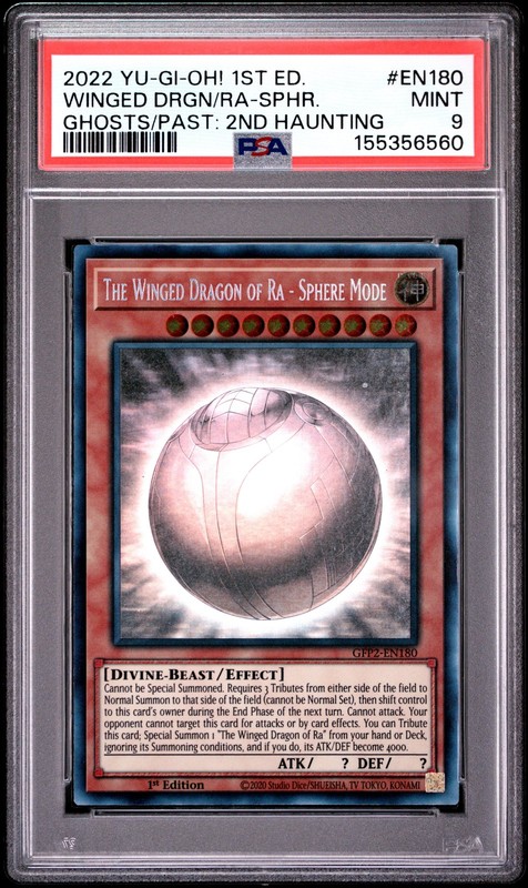 The Winged Dragon Of Ra-sphere Mode GFP2-EN180 Ghost Rare Yugioh PSA 9 *560