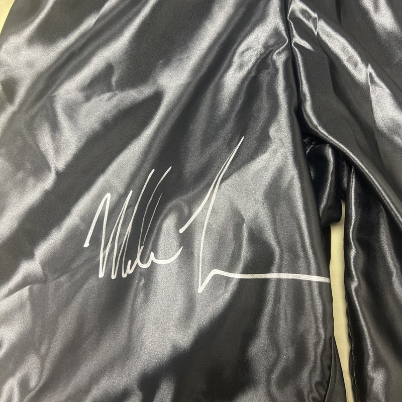 Mike Tyson Signed  Inscribed Title Boxing Trunks PSA DNA - PSA/DNA view 2