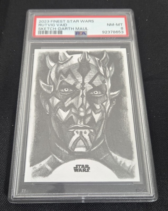 2023 Topps Star Wars Finest Sketch Darth Maul Rutvig Vaid Card PSA 8 1/1
