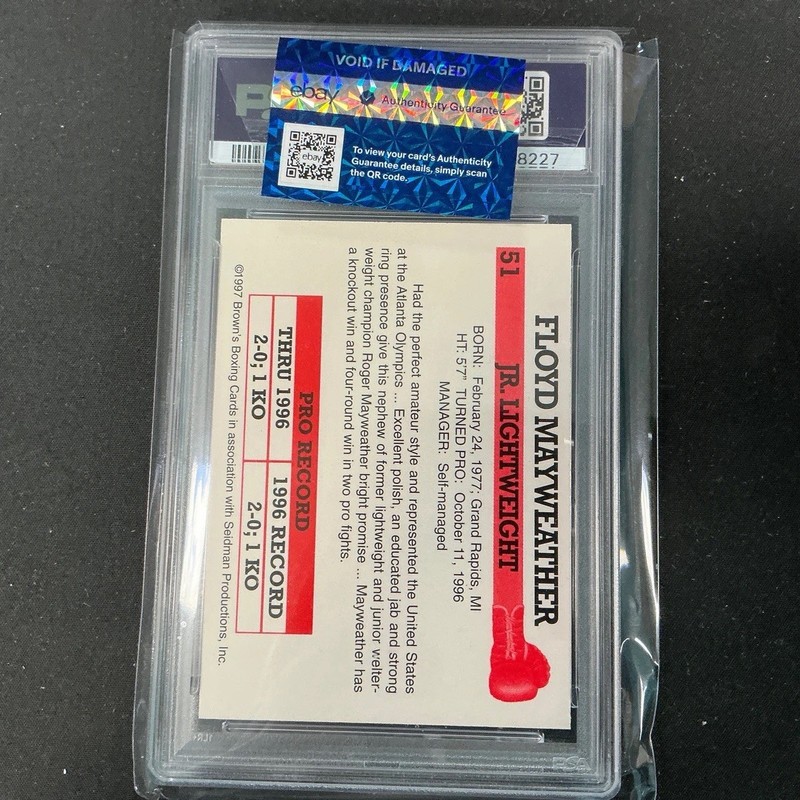 1997 Brown’s Boxing FLOYD MAYWEATHER JR #51 PSA 10 GEM MINT! Rookie Card RC! view 2
