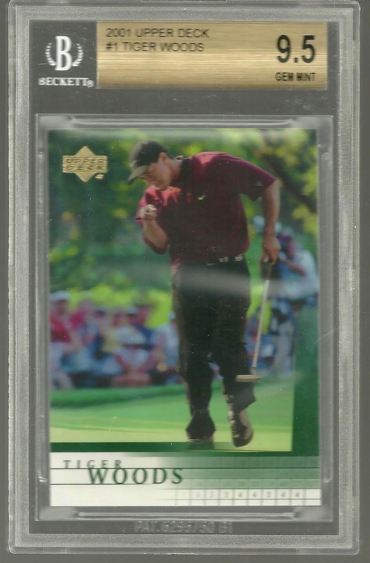 Tiger Woods 2001 Upper Deck #1 Rookie - BGS 9.5 GEM MINT 10 RC Card view 1