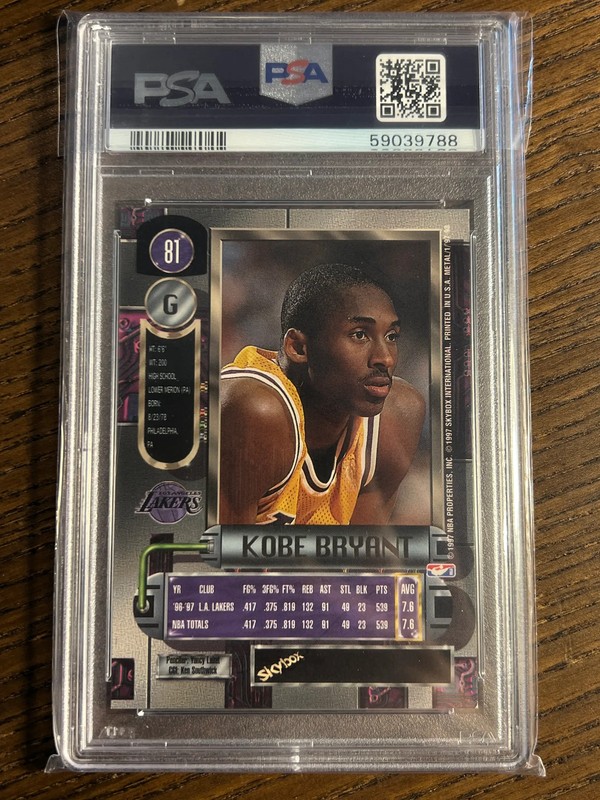 PSA 8 1997 Metal Universe Kobe Bryant #81 view 2