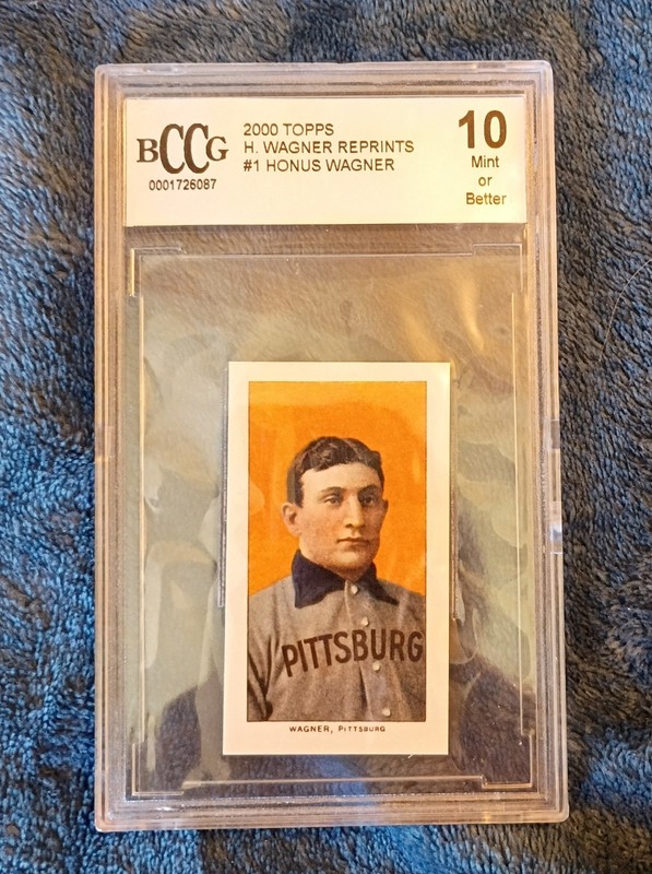 2000 Topps H.Wagner Re-print #1 Honus Wagner Graded Mint 10 Fantastic Condition.