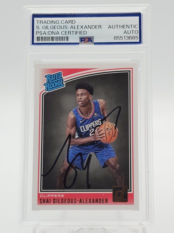 SGA 2018-19 DONRUSS RATED ROOKIE AUTO #162 CLIPPERS PSA A AUTO Q7038