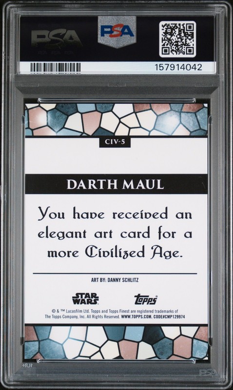 2025 Star Wars Smugglers Outpost Darth Maul Civilized Age Art SP PSA MINT 9 view 2