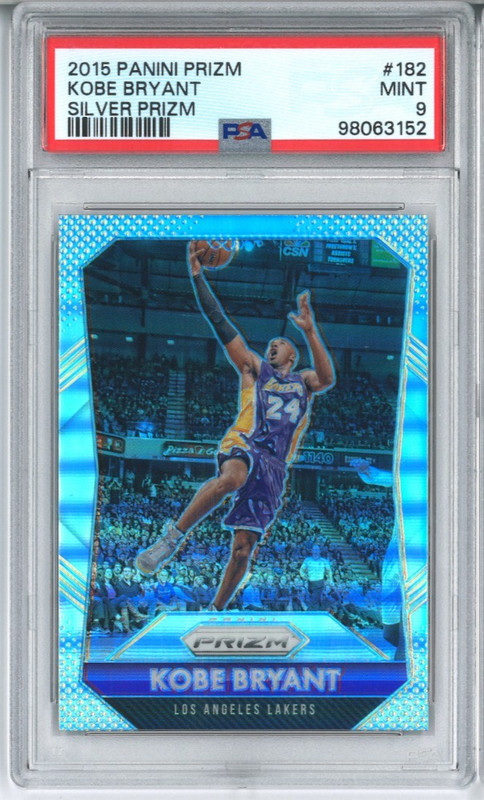 PSA 9 KOBE BRYANT 2015-16 PANINI PRIZM SILVER #182 MINT LOS ANGELES LAKERS SP