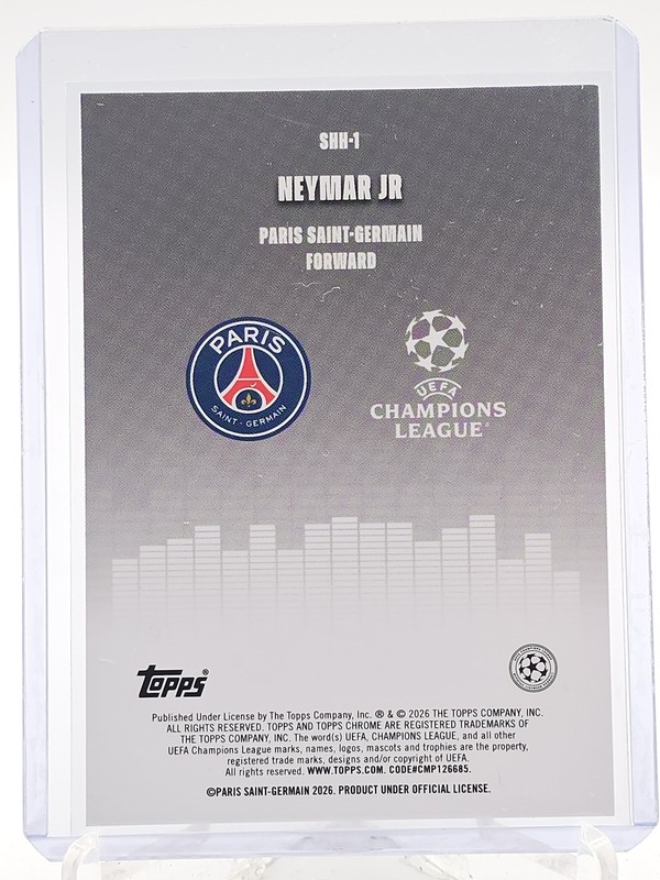 NEYMAR JR 2025-26 TOPPS CHROME UCL SILENCED #SHH-1 PSG Q1405 view 2