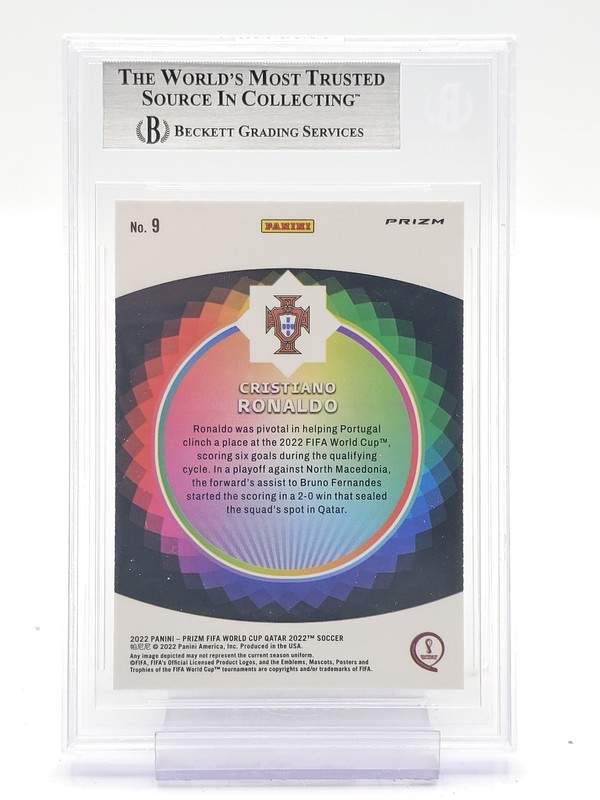 CRISTIANO RONALDO 2022 PRIZM WORLD CUP COLOR WHEEL #9 BGS 8.5 Q1110 view 2