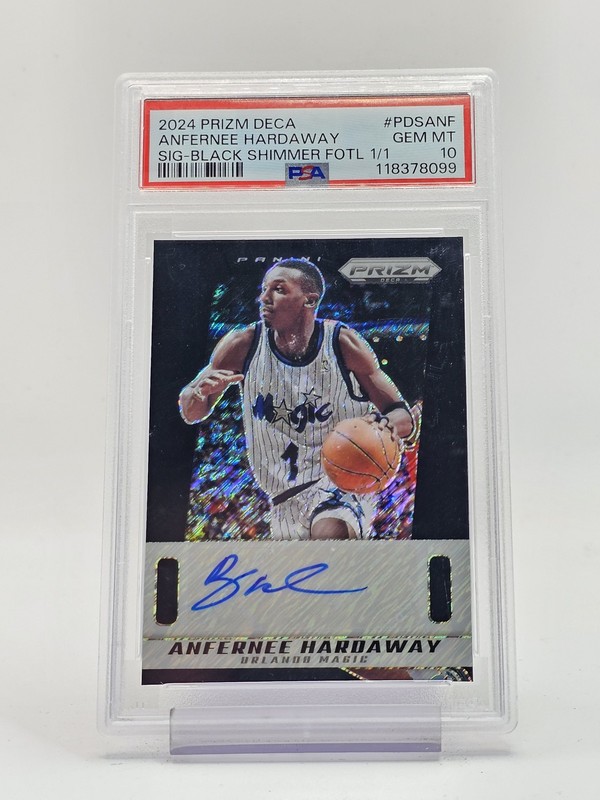 PENNY HARDAWAY 2024-25 PRIZM DECA BLACK SHIMMER FOTL AUTO 1/1 PSA 10 Q3878