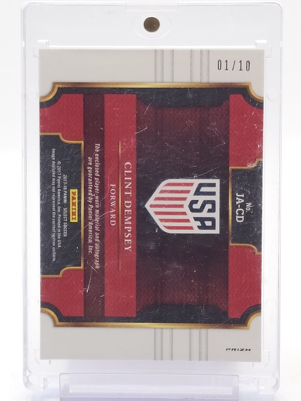 CLINT DEMPSEY 2017-18 SELECT SOCCER PRIZM GOLD PATCH AUTO 1/10 Q0M-625 view 2