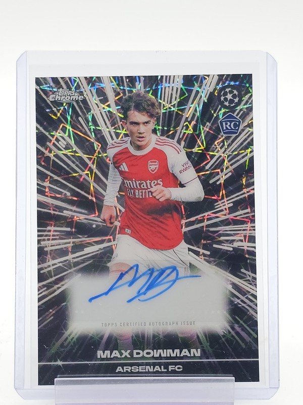 MAX DOWMAN 2025-26 TOPPS CHROME UEFA BLACK LAZER ROOKIE AUTO #BLA-MD Q5332