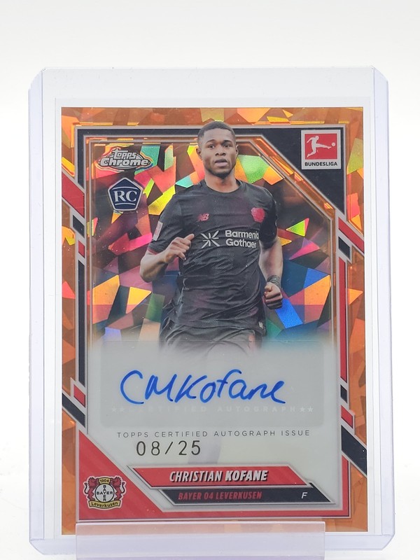 CHRISTIAN KOFANE 2025-26 TOPPS CHROME BUNDESLIGA ROOKIE AUTO /25 #BA-CK Q5332