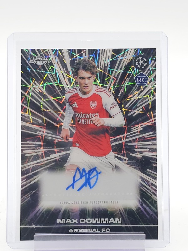 MAX DOWMAN 2025-26 TOPPS CHROME UEFA BLACK LAZER ROOKIE AUTO #BLA-MD Q5332