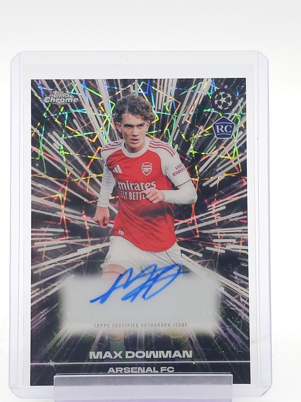 MAX DOWMAN 2025-26 TOPPS CHROME UEFA BLACK LAZER ROOKIE AUTO #BLA-MD Q5332