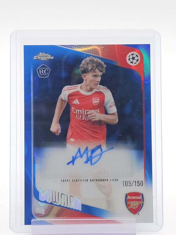 MAX DOWMAN 2025-26 TOPPS CHROME UEFA BLUE LAVA ROOKIE AUTO /150 #CA-MD Q5332