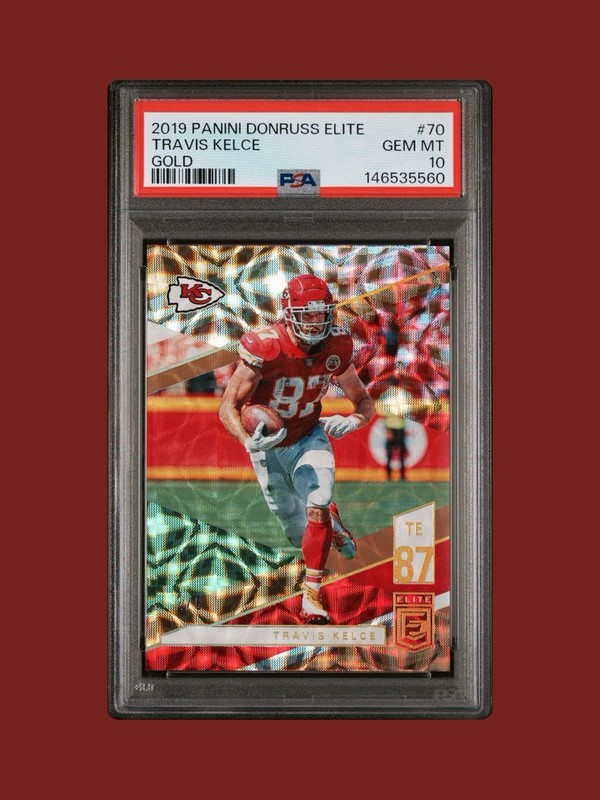 2019 Panini Donruss Elite - Travis Kelce #70 Gold /8