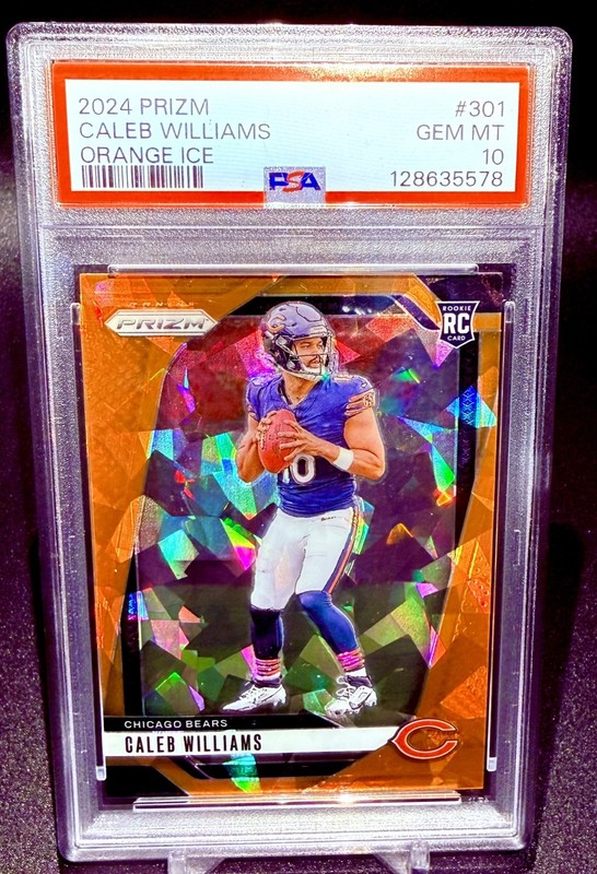 2024 PRIZM Caleb Williams ORANGE ICE ROOKIE RC PSA GEM 10 Chicago Bears ICEMAN🔥