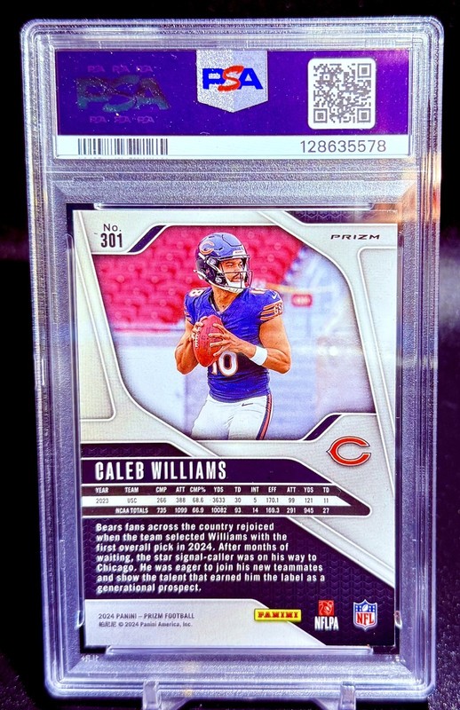 2024 PRIZM Caleb Williams ORANGE ICE ROOKIE RC PSA GEM 10 Chicago Bears ICEMAN🔥 view 2