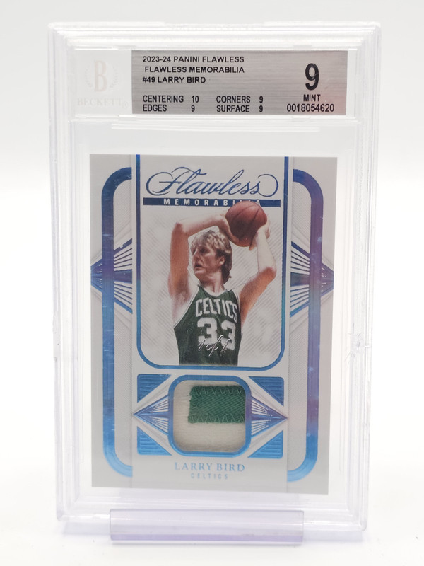 LARRY BIRD 2023-24 PANINI FLAWLESS MEMORABILIA PATCH 1/1 BGS 9 DAMAGE Q1300