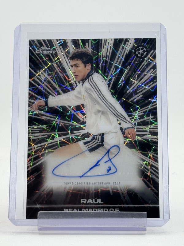 RAUL 2025-26 TOPPS CHROME UEFA BLACK LAZER AUTO #BLA-RA REAL MADRID Q5332