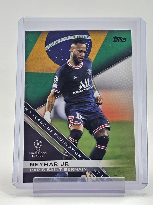 NEYMAR JR 2021-22 TOPPS UEFA CHAMPIONS LEAGUE FLAGS OF FOUNDATION Q0757