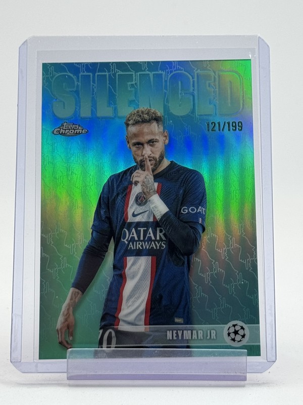 NEYMAR JR 2025-26 TOPPS CHROME UCL SILENCED AQUA REFRACTOR /199 Q5332