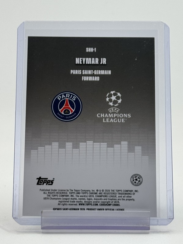 NEYMAR JR 2025-26 TOPPS CHROME UCL SILENCED AQUA REFRACTOR /199 Q5332 view 2