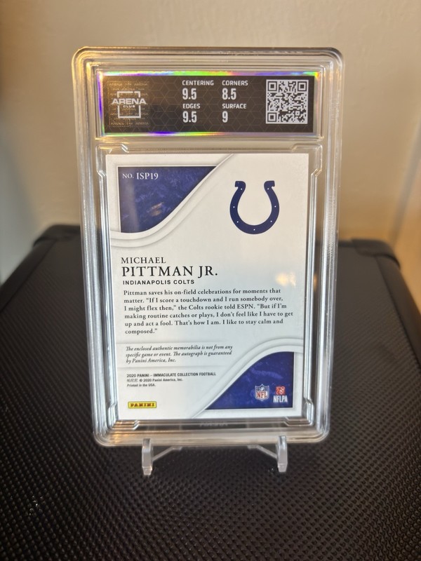 2020 Immaculate Collection Michael Pittman Jr. RPA /25 Arena 9 RC Steelers Auto view 2