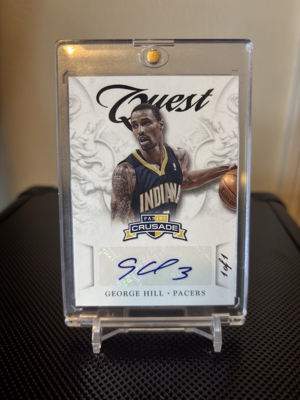 2012-13 Panini Crusade George Hill Quest Autographs 1/1 #85 Indiana Pacers Auto view 1