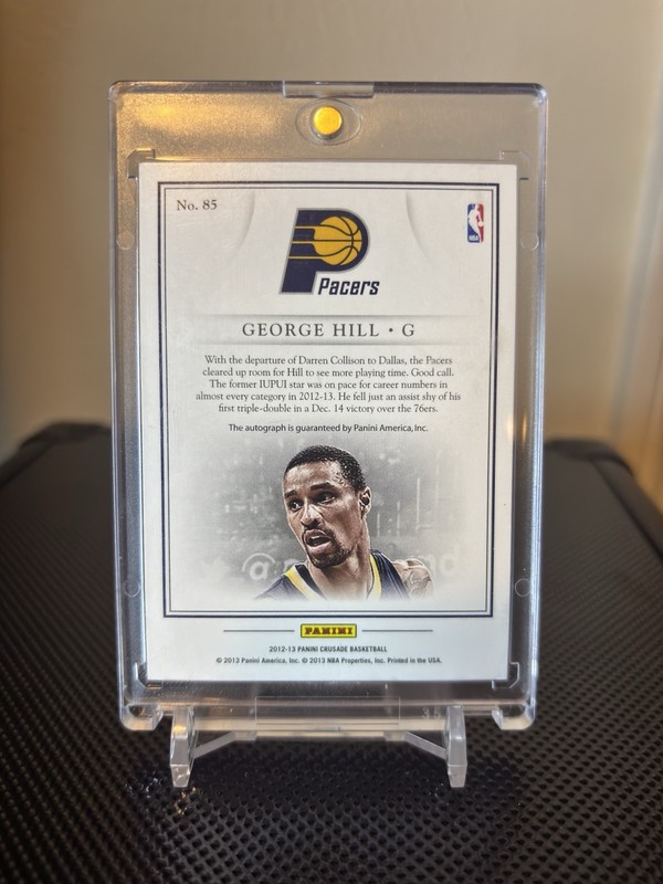 2012-13 Panini Crusade George Hill Quest Autographs 1/1 #85 Indiana Pacers Auto view 2