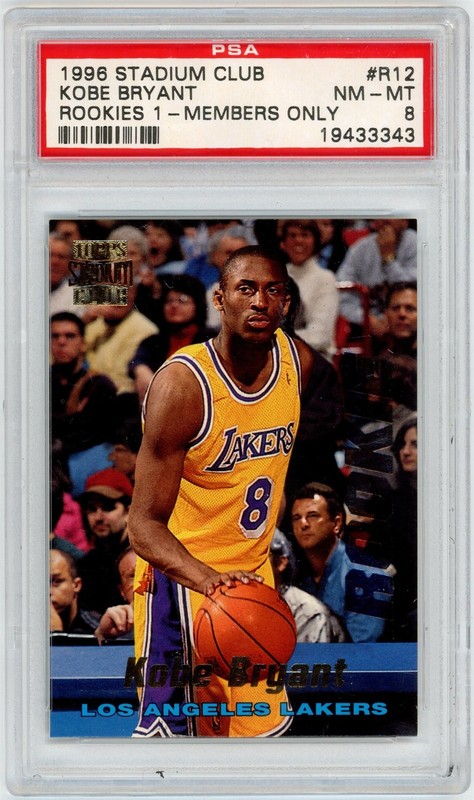 1996 Stadium Club KOBE BRYANT Rookies 1 Members Only LAKERS HoF PSA 8 NM-MT K322