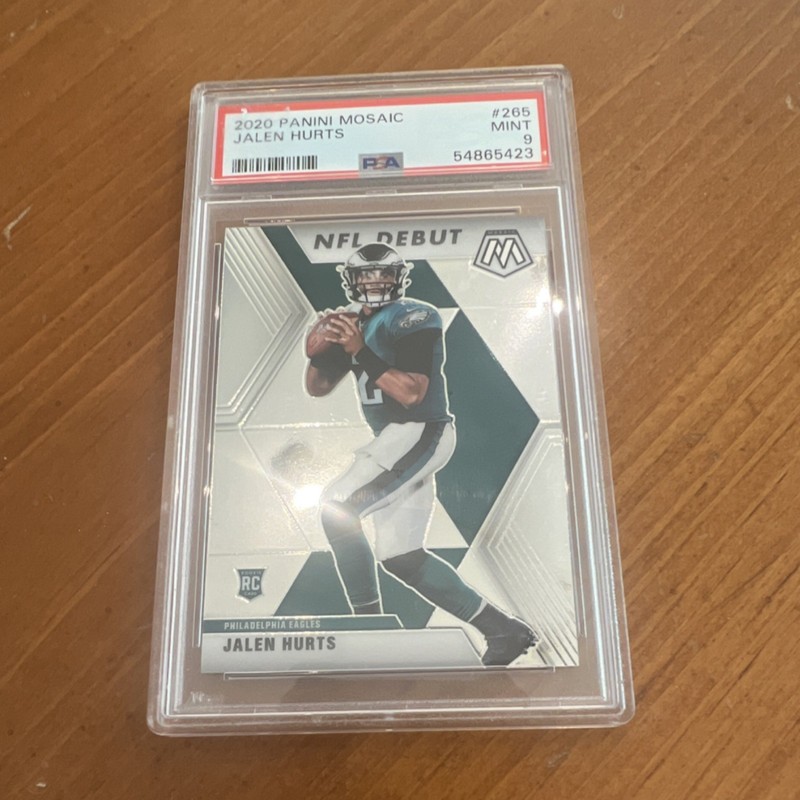 Panini 2020 Mosaic NFL Debut Jalen Hurts #265 Rookie Eagles PSA 9 view 1