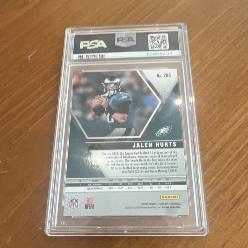 Panini 2020 Mosaic NFL Debut Jalen Hurts #265 Rookie Eagles PSA 9 view 2
