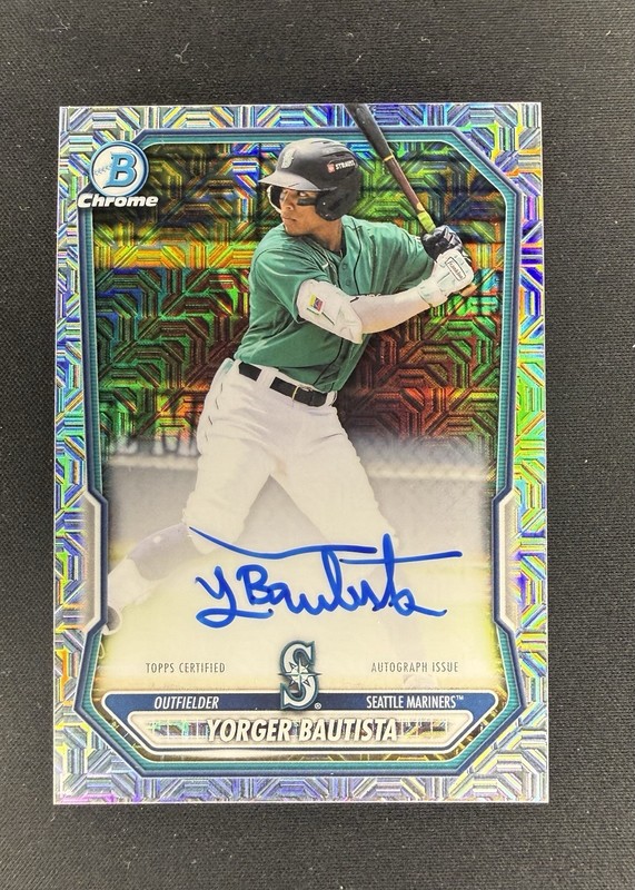 2026 Bowman Chrome Yorger Bautista Mojo Refractor Auto Mariners BMA-YB